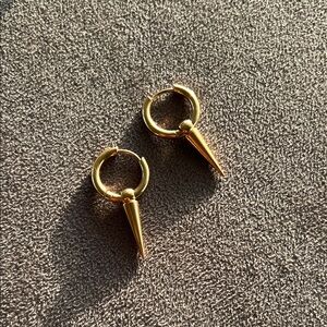 Gold Hoop Earrings with Spikes